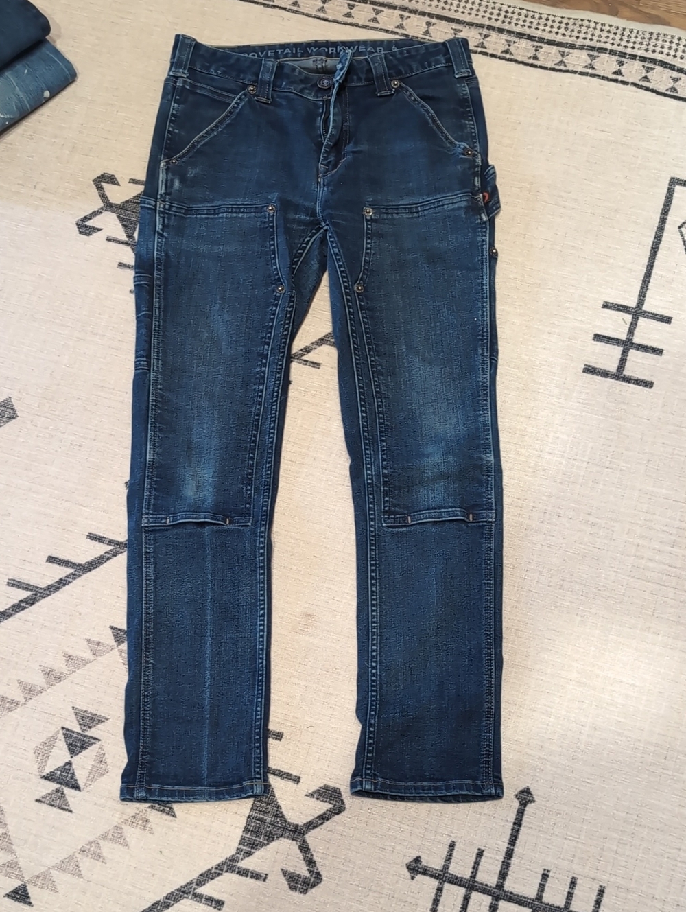 Straight Leg Dark Blue Women's Work-Style Jeans